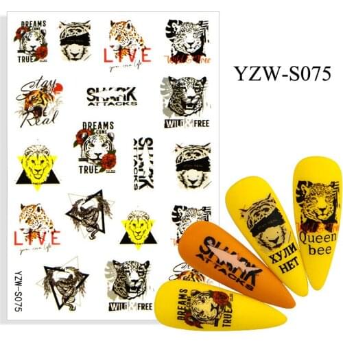 3D Nail Sticker Tiger Leopard Animal Slider Nails Art Decoration Wraps Decals Design Adhesive Manicure Tips Stickers Pegatina