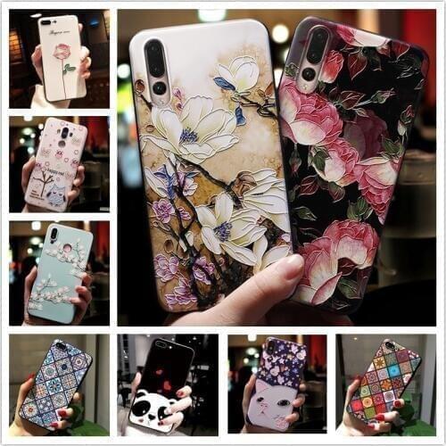 3D Relief Floral Phone Case For Huawei P Smart 2020 Case Emboss TPU Silicon Cover For Huawei P Smart Pro 2019 2020 Case PSmart S