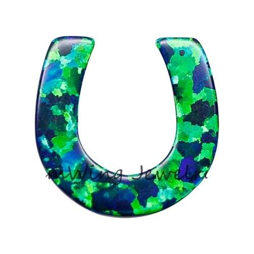50PCS/ lot Wholesale Colorful 12x12mm Fire Opal horse shoes opal pendant special shape horse shoes for Noble riding opal Jewelry