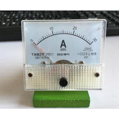 85C1 DC 0-30A Analog Amp Panel ammeter pointer type current meter panel