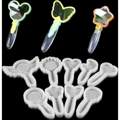 9 Styles Magic Fairy Mirror Silicone Molds Butterfly Hearts Magic Wand Epoxy Resin Mold For DIY Jewelry Making Crafts Supplies
