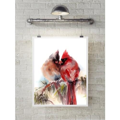 Abstract Love Bird Perched on A Branch Canvas Painting Wall Art Nordic Posters and Prints Wall Pictures for Living Room Decor