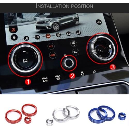 Accessories for Land Rover Range Rover Velar 2017 2018 Metal Car Interior Air Conditioning knobs Button Cover Trim car styling