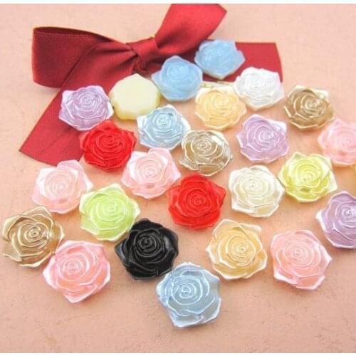 Free Shipping Mixed 18mm 20Pcs Craft ABS Flower Design Imitation Pearls Resin Scrapbook Beads Decorate Diy