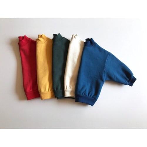 Childrens sweater autumn and winter Korean board bat sleeve fleece sweater Pullover girls clothes