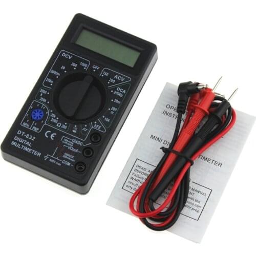 DT-832 Mini Pocket Digital Multimeter 1999 Counts Volt Amp Ohm Diode hFE Continuity Tester Ammeter Voltmeter Ohmmeter