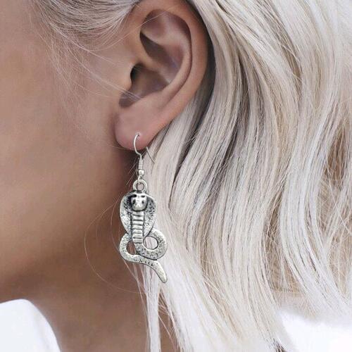 Egyptian Ancient Cleopatra Vintage Cobra Snake Serpent Drop Dangle Earrings Costume Wicca Earrings Brincos Jewelry Aretes