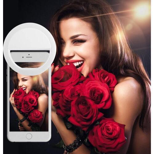 FGHGF Clip On Ring Light for Camera Selfie LED Camera Light with 36 LED for Smart Phone Camera, Round Shape