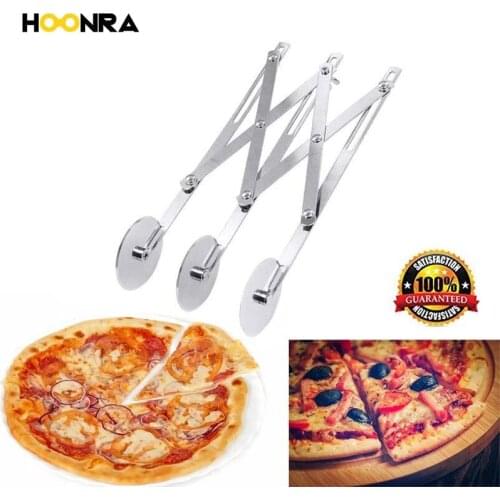 HOONRA 3/5 Wheel Cutter Dough Divider Stainless Steel Pizza Cutter Scissors Pizza Knife Flexible Roller Pastry Peeler Bakware