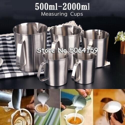 500ml/700ml/1000ml/1500ml/2000ml Stainless Steel Measuring Cup Kitchen Scale Cup Liquid Measuring Cups Kitchen Tools