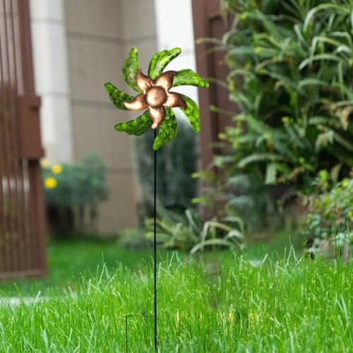 Metal Windmill Stake Spinner Outdoor Pinwheels Yard Art Decor for Yard Decorations Garden Stakes Gardening Ornament