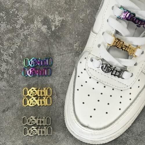 Baby Girl AF Shoelace Buckle Metal Shoelace Shoe Chamr Accessories Metal Shoelace Lock DIY Sports Shoe Kit Metal Shoelace Buckle