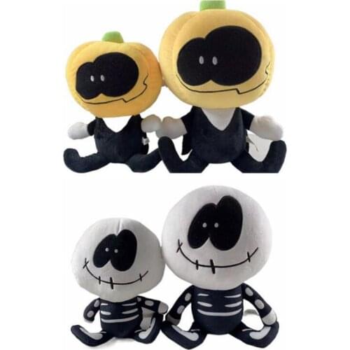 Spooky Month Skid and Pump Friday Night Funkin Cartoon Plush Toy Soft Stuffed Doll Game Plushie Kids Children Halloween Gift