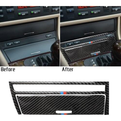 Carbon Fiber Interior Car Stickers Central Control CD Panel Decor Cover Trim BMW 3 Series E46 98-05 Replacement Sticker Accessor