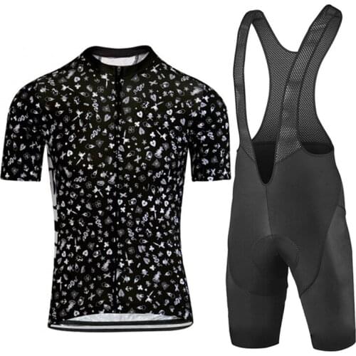 New Summer Mens Short Sleeve Cycling Jersey Set Bib Gel Pad Wear Breathable MTB Bike Pro Team Bicycle Clothing Quick Dry
