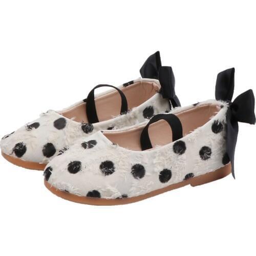 Girls Shoes Autumn Baby Princess Bow knot Sneakers Kids Dance Shoes Soft Bottom Polka Dot Pattern Girl Shoes