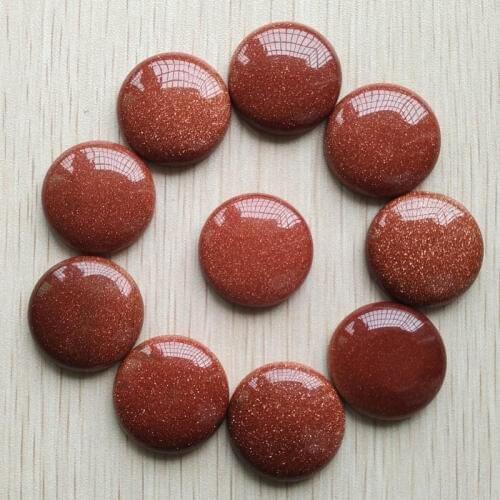 Wholesale 20pcs/lot 2018 new Fashion gold sand stone round cabochon beads 25mm for jewelry Accessories making free shipping