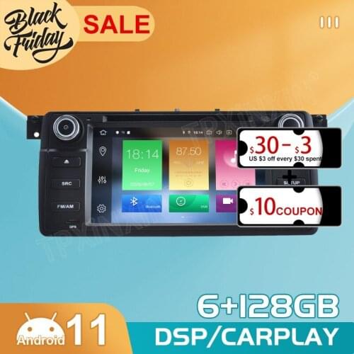 PX6 Android 11 6+128G Carplay For BMW E46 M3 Coupe 318 320 1998 2006 GPS Car Navigation Multimedia Video Stereo DVD Player Radio