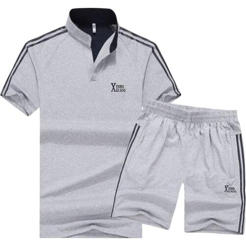 Plus Size 9XL 2021 New Summer T Shirt Set Men Sportwear Suits Two Piece Sets Fashion Mens Suits T-shirt+Shorts