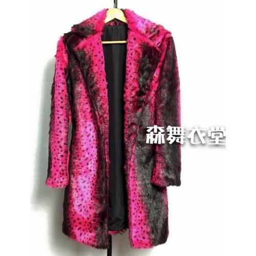 S-5xl ! Plus Size ! 2020 Gd Beyonc Faux Design Long Outerwear Overcoat Mens Brand Fashion New Singer Costumes Fur Coat Clothing