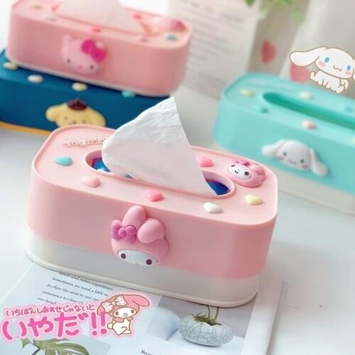 Cute Creative Liftable Tissue Box Bedroom Living Room Household Cartoon Plastic Desktop Paper Box Rectangular Tissue Box