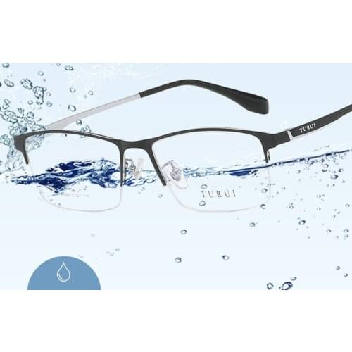 Β Titanium Business High Quality Mens Half Frame Optical Frame Art Simple Metal Modeling Fashionable & Handsome Glasses Frame