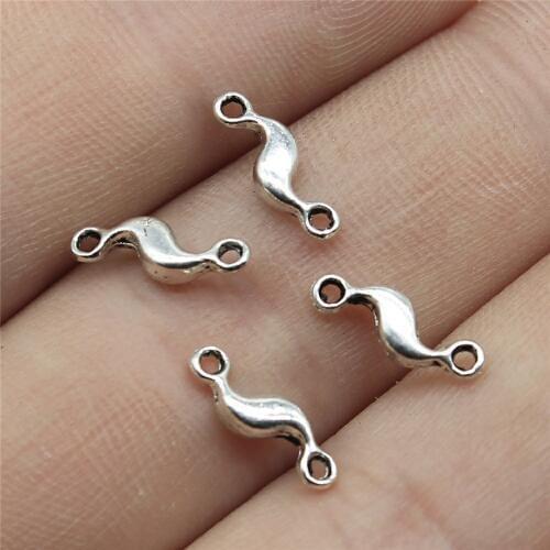 WYSIWYG 50pcs 11x3mm Connector Charms For Jewelry Making Twist Drop Connector Charms Charm Twist Drop Connector