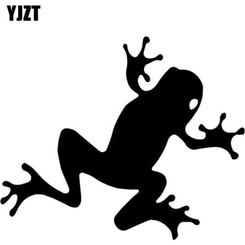 YJZT 15.3CM*12.7CM Frog Pattern Decorate Car Door Vinyl Decal Car Stickers Black/Silver C4-2986