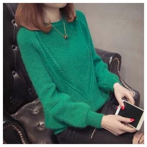 Autumn And Winter New Sweater Women Korean Round Neck Solid Color Sweater Lady Pullover Long Sleeve Fashion Sweater