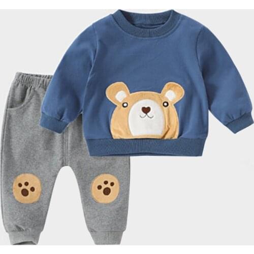 ZWY353 Autumn Baby Boy Clothes Suit Kids Baby Casual Long Sleeve Printed Tops + Pants 2 pcs Newborn Clothes Toddler Clothing Set