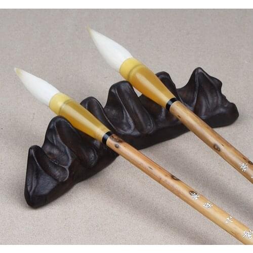 1pcs Chinese Retro Wooden Paint Brush Pen Holder Wood Carving Pen Rest Office Home