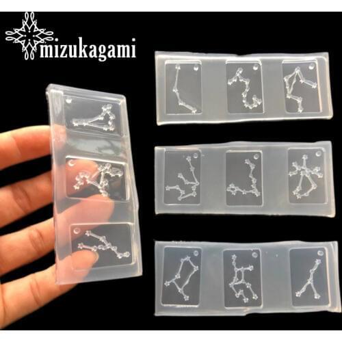 1pcs UV Resin Jewelry Silicone Mold 12 Constellation Pendant Jewelry Molds For DIY Necklace Pendant Charms Making Jewelry