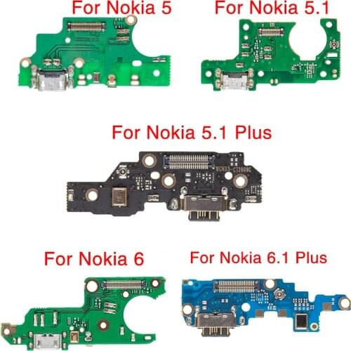 1pcs USB Charger Board For Nokia 5 5.1 6 6.1 Plus Dock Connector Charging Port Flex Cable