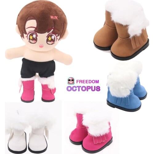 5.5cm Woolen Shoes For 14 Inches Dolls Cute High-quality 5 Colors Snow Boots Hot Sale Doll Boots For EXO Diy Doll Accessories