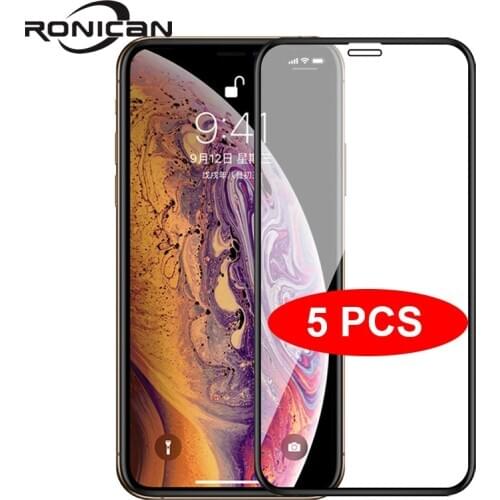 5Pcs Full Cover Tempered Glass For iPhone 11 12 PRO mini MAX Screen Protector Glass On iPhone 11 pro X XS MAX Protective film