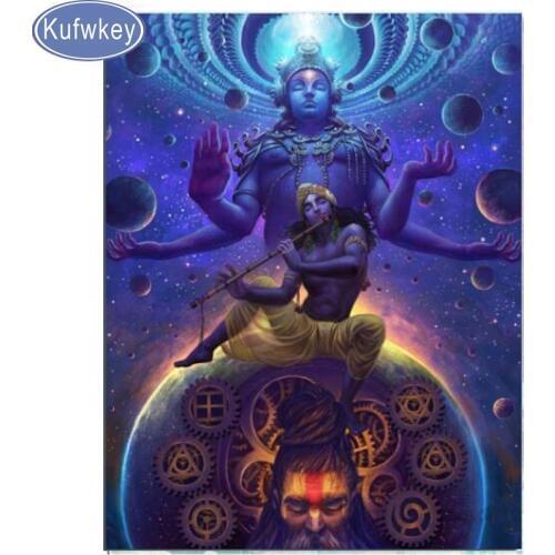 Brahma Vishnu Shiva God full drill squar round diamond embroidery Buddha diamond mosaic diamond painting rhinestones 5d art