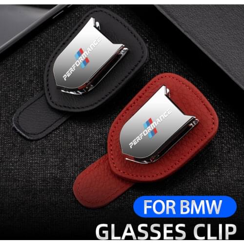 Cowhide Car Storage Clip Mini Sunglass Fastener Ticket Clip for BMW Car Vehicle Sun Visor Eyeglass Holder Interior Accessory