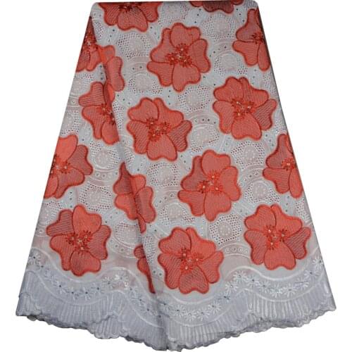 Free Shipping 2017 High Quality African Swiss Voile Lace Embroidered Stones Swiss Voile Lace In Switzerland For Party Dress 698