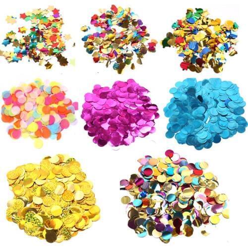 50g Balloon Sequins Round Colored Paper BoBo Balloon Transparent Balloon Filler Party Wedding Confetti Paper Scraps Sprinkles