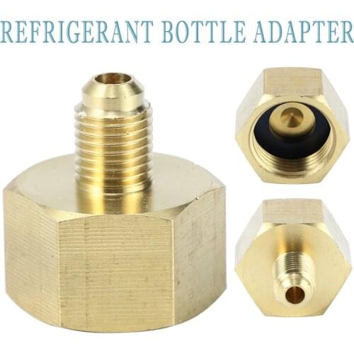 Quick Coupler Connector Bottle Adapter Right-Hand Thread Bottle Adaptor Refrigerant For R134a R407C R404A R410A