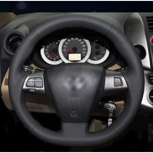 Black Artificial Leather Car Steering Wheel Cover for Toyota Corolla RAV4 Auris Wish Vanguard Voxy 2010-2013