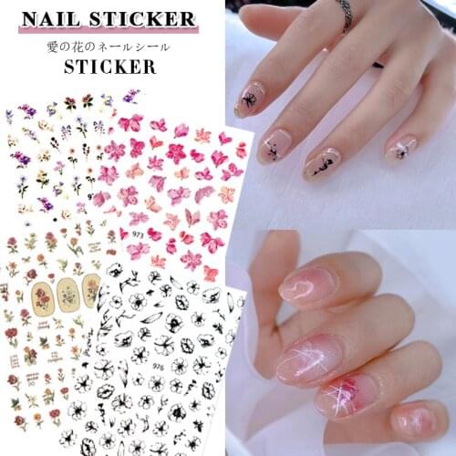 TSZS 1bag/lot 2021 New Popular Korea Nail Art Summer Adhesive Decorative Flower Nail Sticker For Girl
