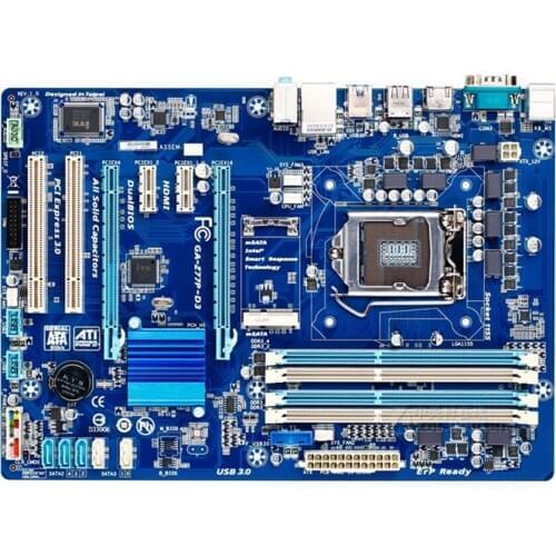 For GIGABYTE GA-Z77P-D3 Desktop Motherboard Z77 Socket LGA 1155 i3 i5 i7 DDR3 32G ATX UEFI BIOS Original Z77P-D3 Used Mainboard
