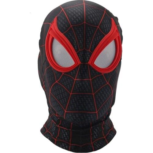 Game Miles Morales Lycra Mask Cosplay Costume Masks Masquerade Halloween Party Costume Props Halloween Christmas Gift for Boy