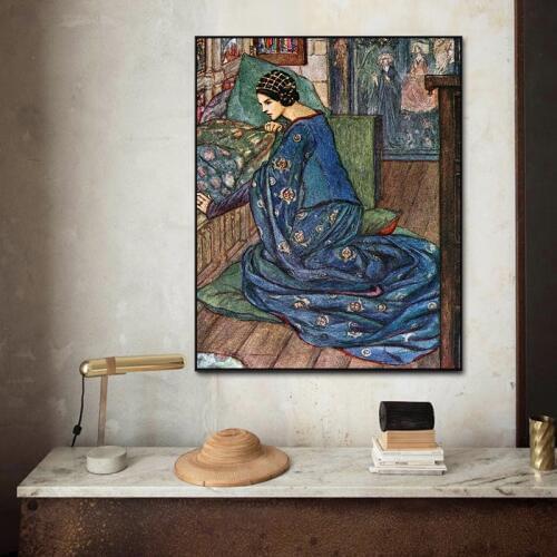 Painting by numbers art paint by number Hand drawn medieval female living home background wall corridor decorative painting