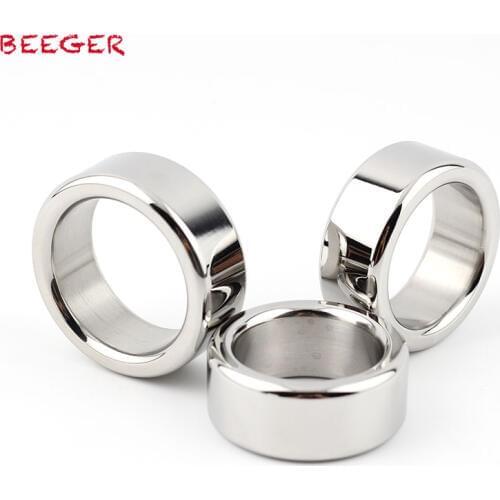 BEEGER Stainless Steel cock and head ring,Stainless Steel Cock Stretcher Delay Ring 3 Sizes 26/28/30mm