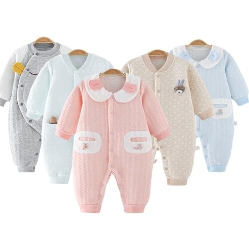 2021 Spring Autumn Soft Warm Baby Girl Rompers Cute Toddler Infant Clothing Jumpsuit for Boys 0-18M Newborn Baby Cotton Clothes