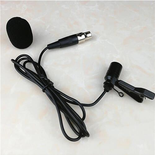 Mini XLR 4 Pin TA4F Plug Wired Microfone Condenser Tie Clip On Lapel Lavalier Microphone For Shure Karaoke Wireless Transmitter