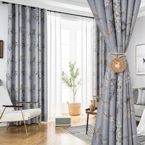 Beautiful Flowers Curtain For Living Room Luxury Balcony Decoration Blind Drapes Window Panel Fabric Curtain For Bedroom Shading