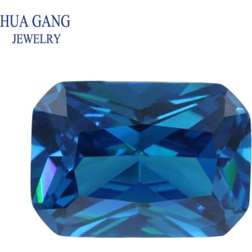 5A Dark Sea Blue Octangle Shape Cut CZ Stone Synthetic Gems Cubic Zirconia For Jewelry Size 3x5~13x18mm Free Shipping
